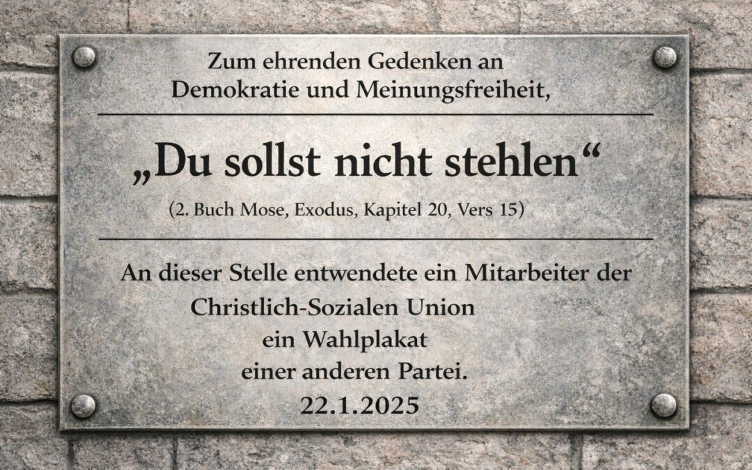 Mahnwache zum Gedenken an den CSU-Plakatklau († 22.01.2025)