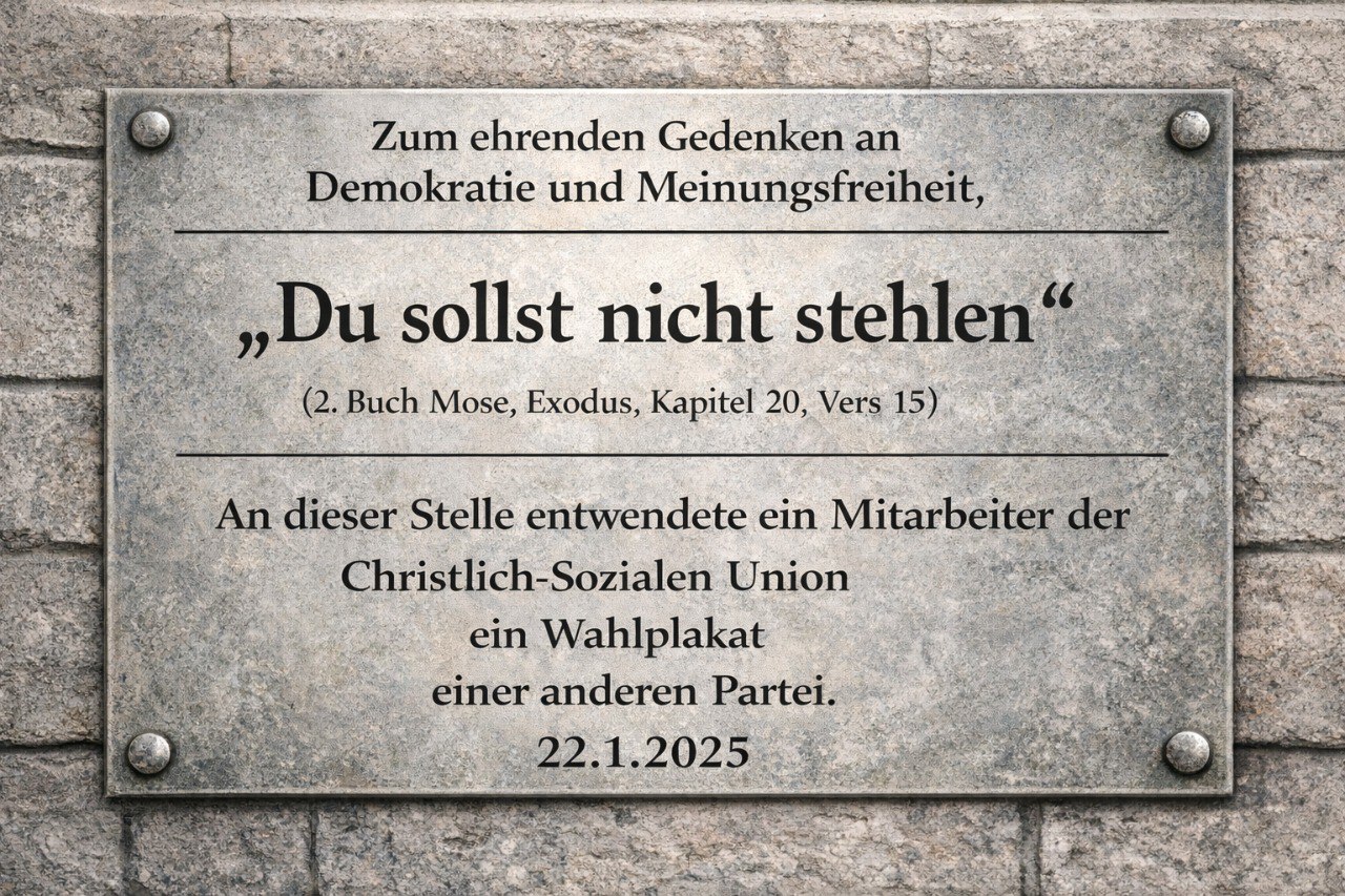 Mahnwache zum Gedenken an den CSU-Plakatklau († 22.01.2025)